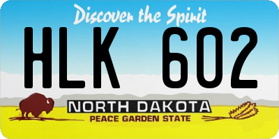 ND license plate HLK602