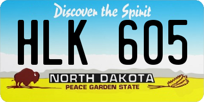 ND license plate HLK605
