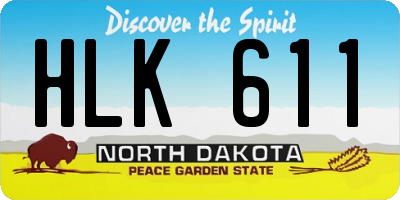 ND license plate HLK611