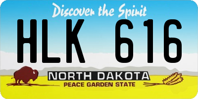 ND license plate HLK616
