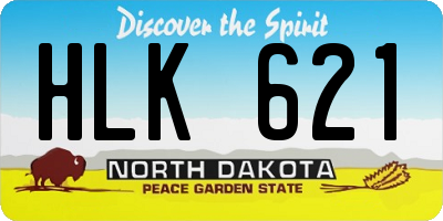 ND license plate HLK621