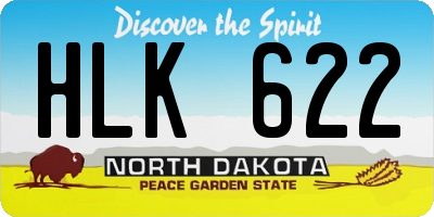 ND license plate HLK622