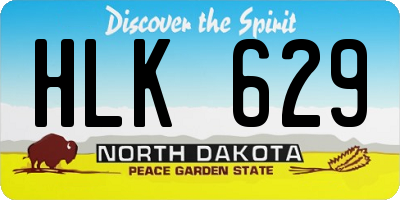 ND license plate HLK629