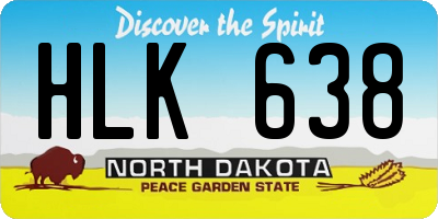 ND license plate HLK638