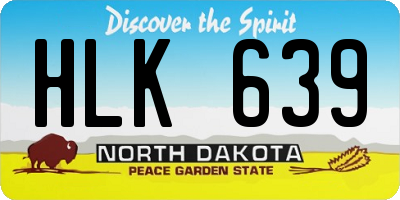 ND license plate HLK639