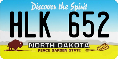 ND license plate HLK652