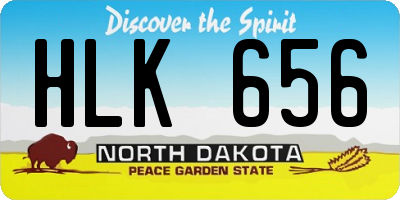 ND license plate HLK656