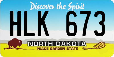 ND license plate HLK673