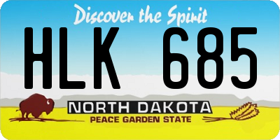 ND license plate HLK685