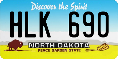 ND license plate HLK690