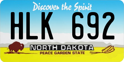 ND license plate HLK692