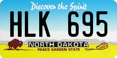 ND license plate HLK695