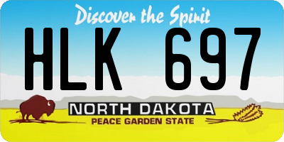 ND license plate HLK697