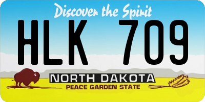 ND license plate HLK709