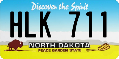 ND license plate HLK711