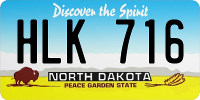 ND license plate HLK716