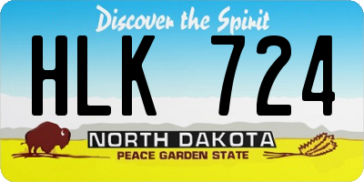 ND license plate HLK724