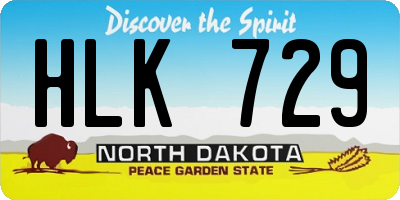 ND license plate HLK729