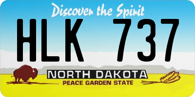 ND license plate HLK737