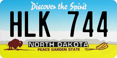 ND license plate HLK744