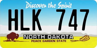 ND license plate HLK747
