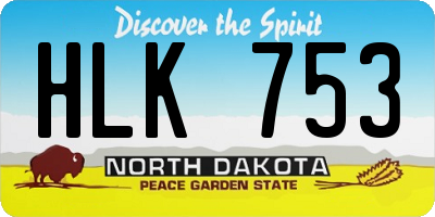 ND license plate HLK753
