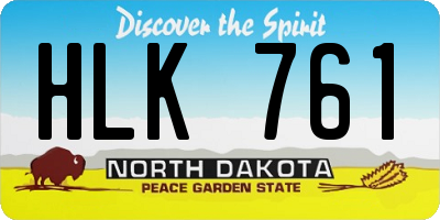 ND license plate HLK761