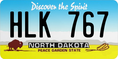 ND license plate HLK767