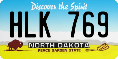 ND license plate HLK769