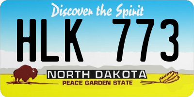 ND license plate HLK773