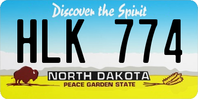 ND license plate HLK774