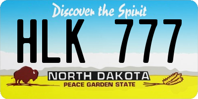 ND license plate HLK777
