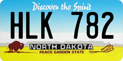 ND license plate HLK782