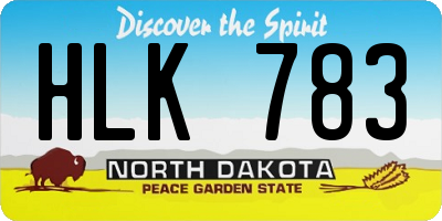 ND license plate HLK783
