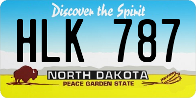ND license plate HLK787
