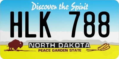 ND license plate HLK788