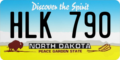 ND license plate HLK790