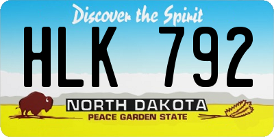 ND license plate HLK792