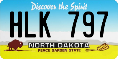 ND license plate HLK797