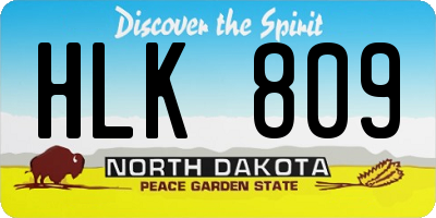ND license plate HLK809