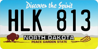 ND license plate HLK813