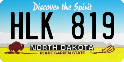 ND license plate HLK819