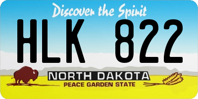 ND license plate HLK822
