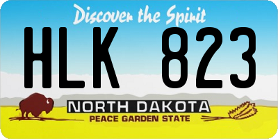 ND license plate HLK823