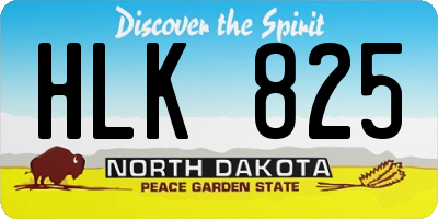 ND license plate HLK825