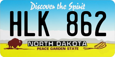 ND license plate HLK862