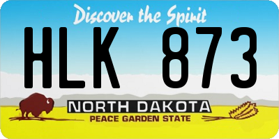 ND license plate HLK873