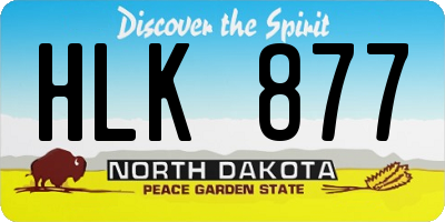 ND license plate HLK877