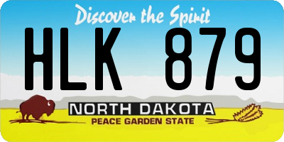 ND license plate HLK879