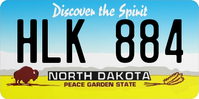 ND license plate HLK884